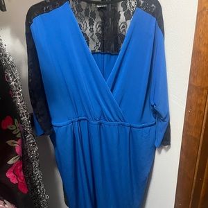 Black and blue lace trim with elastic waist